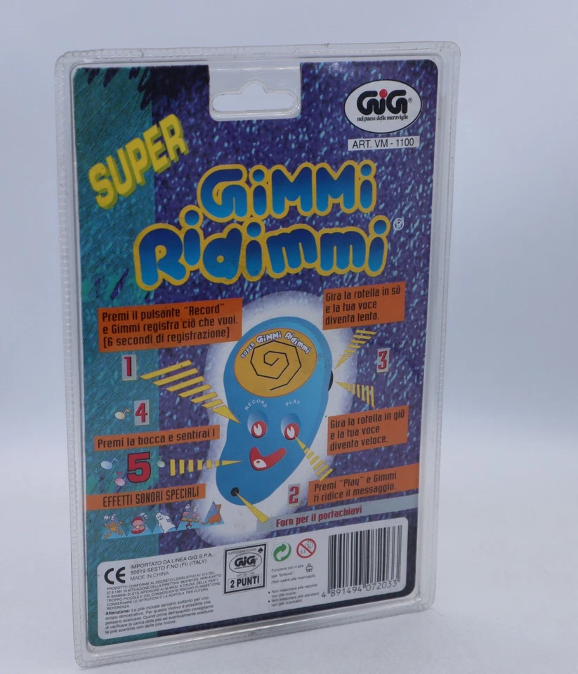 Super Gimmi Ridimmi Gig vintage anni 90 trasparente verde nuovo con linguetta - Immagine 2 di 2