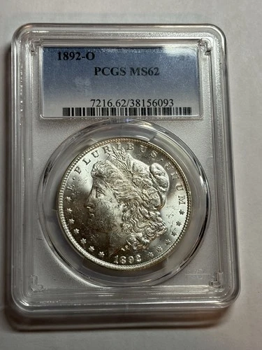 1892-O Morgan Silver Dollar PCGS MS62 Blast White Tough Date