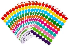 1120 Pack 3/4" Dot Stickers, Small Round Color Coding Stickers, 10 Colors