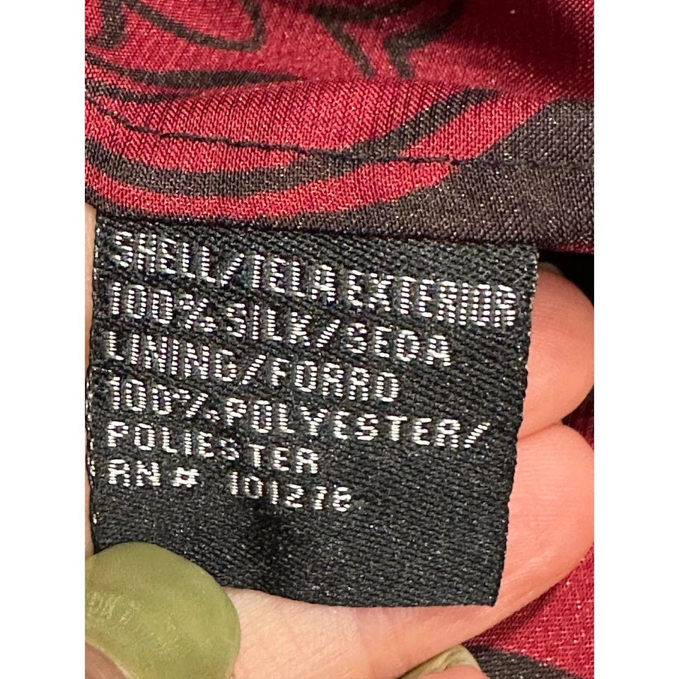 ECI New York Skirt Silk Black Red Floral Sheer Overlay Romantic Whimsigoth 12 - Image 4 of 4