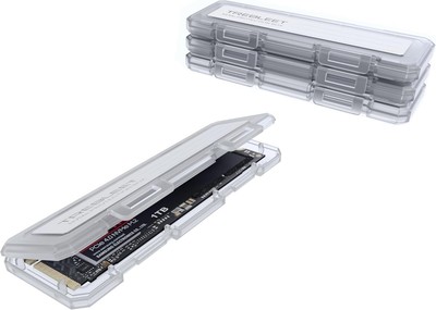 4-Pack NVMe Case Protective Box for M.2 2280 SSD Portable with 4 Pack, White 