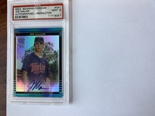 JOE MAUER 2002 Bowman Chrome #391 Twins Rookie Refractor AUTOGRAPH - PSA 9 MINT