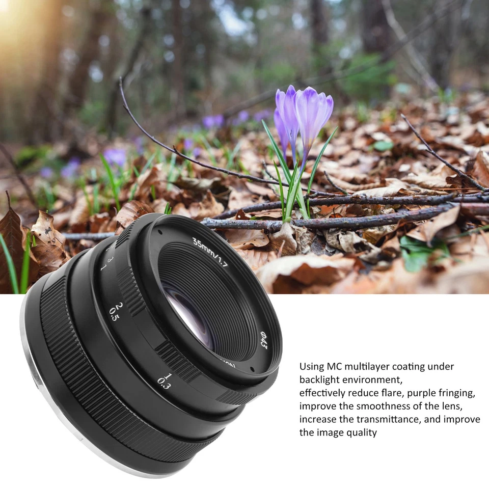 NEWYI 35mm F1.7 E Mount Large Aperture Portrait Fixed Focus Manual Lens For  - Image 3 of 4