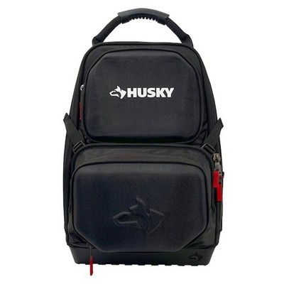 Husky Heavy Duty PRO Tool Backpack 40 Pockets 1680D Polyester Hard Base