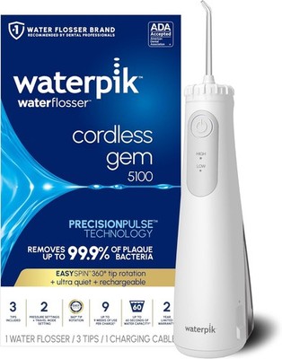 Cordless Gem Water Flosser 5100 for Travel and Home, Rechargeable, Portable,