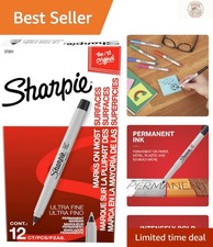 12-Pack Ultra Fine Black Markers - Perfect fo...