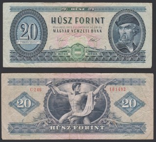 Hungary 20 forint 1975 Dozsa Gyorgy P169f Block C246 aF