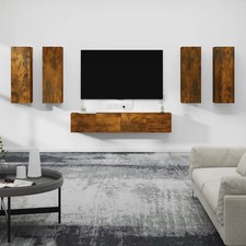 Szafka TV Zestaw Ściana szafki Meblościanka Lowboard TV Meble 6 szt. Materiał drewnopochodny vidaXL