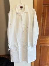 Red Kap White 80/20 Lab Coat Men  s M Snap Button Work Coat NEW