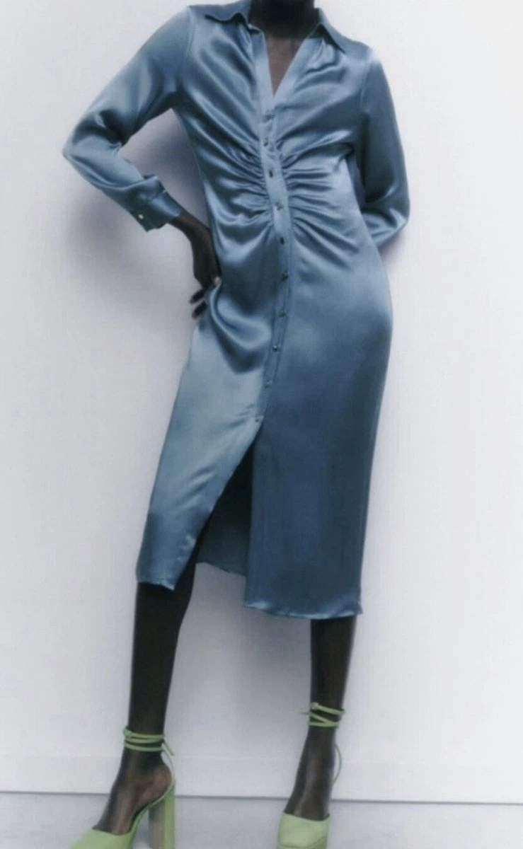 Zara Satin Blue Dresses for Women for sale | eBay UK