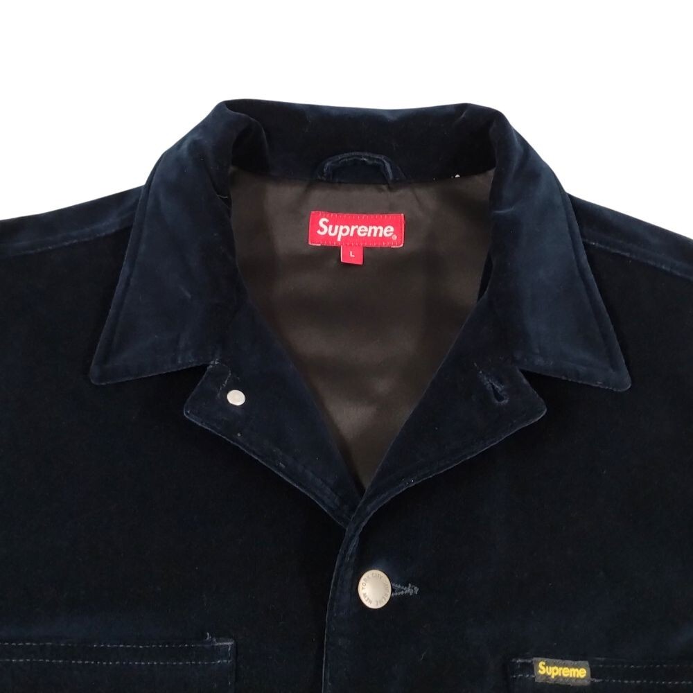 Supreme Velvet Chore Coat Navy 20SS