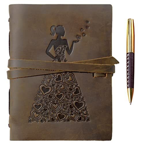 Elegant Journal with Heart Dress Lady Design - 300 Pages, 8x6 Inches by Sovereign Gear-image