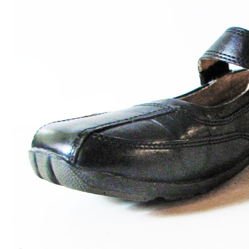 Nuevo Hush Puppies 9.5M Cuero Negro Mary Janes Correa Adhesiva Agarre Suela Comodidad - Imagen 4 de 11