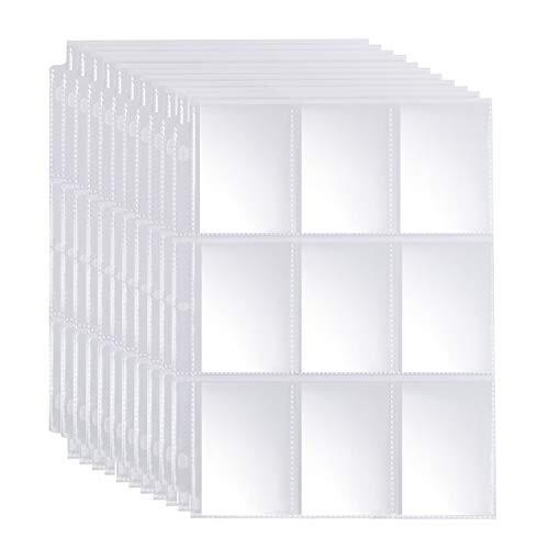 9 sleeve card protectors binder sheet 540 Pockets Card Sleeves Binder Sheets 9 Pocket Page Protector for Trading Cards