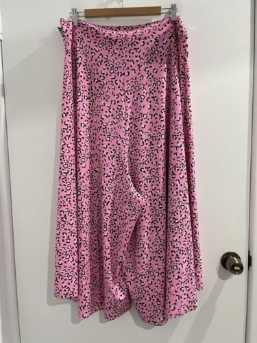 Exoticathletica Silky Palazzo Pants Size XXL Culottes High Rise Relaxed Fit (E1) - Picture 5 of 6