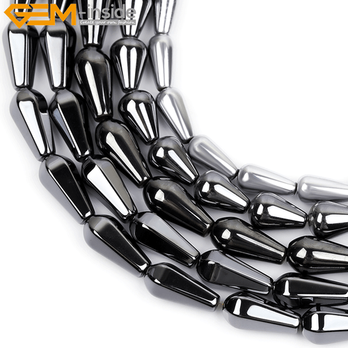 Natürliche Träne Schwarz Jet Hämatit Nicht Magnetisch Perlen Für Schmuck Herstellung 15 Zoll - Bild 3 von 51