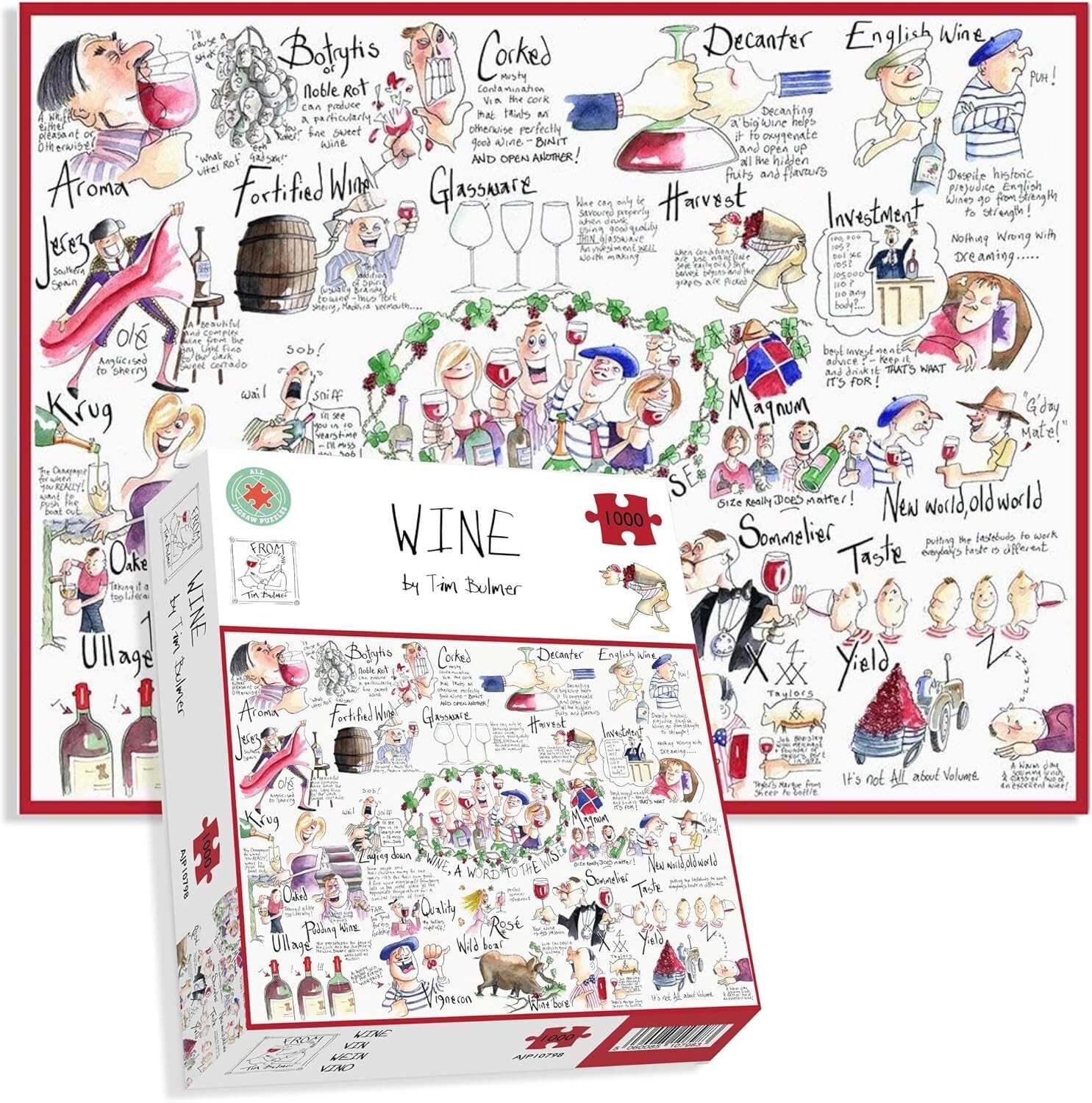 1000 Piece Jigsaw Puzzle Wine - Tim Bulmer Gift For Wine Lovers 66cm X 50cm