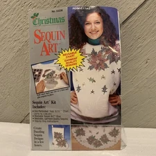 Christmas Art Designs Sequin Art Kit Christmas Holiday Poinsettias Shirt