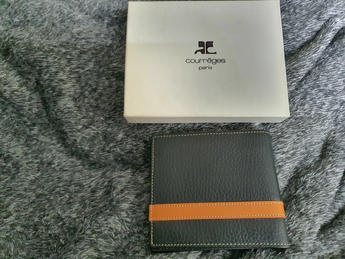 NOS NEW VINTAGE COURREGES PARIS CALF LEATHER WALLET GELDBÖRSE MADE IN FRANCE