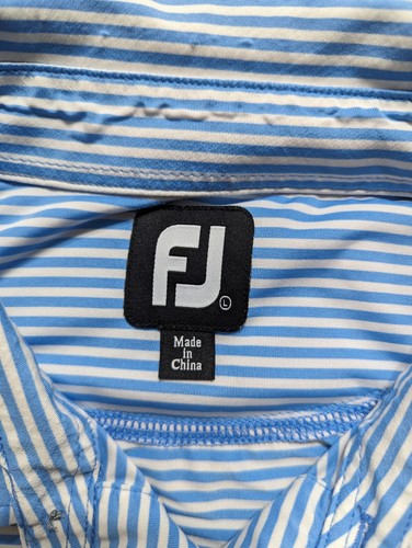 Footjoy FJ Short Sleeve Polo Shirt Men's Size Large Striped - Picture 3 of 11