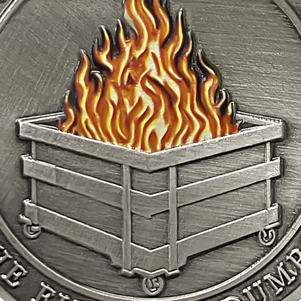Silver Dumpster Fire Coin Set Hilarious Medallion for Staff ...