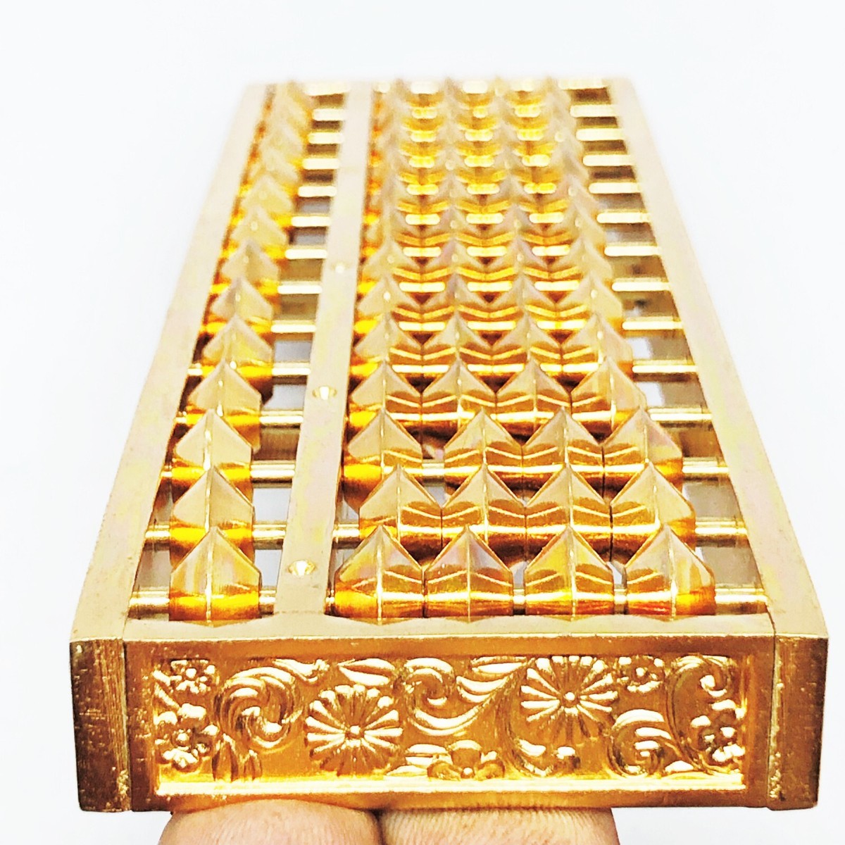 Japanese Luxury Abacus Soroban Elegant Metal Gold 65 Beads 13 Rods