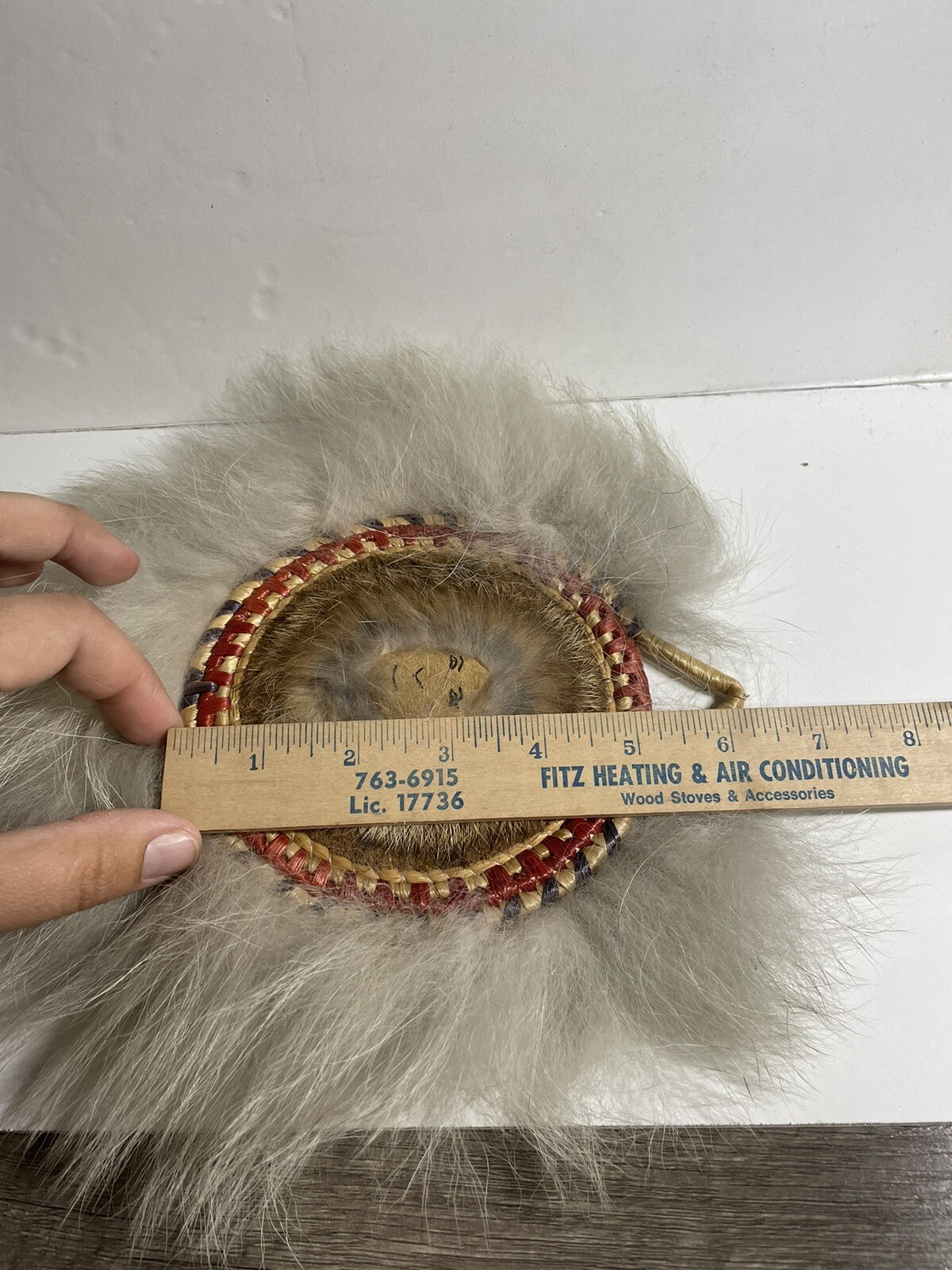 Pair Native Alaskan YUPIK Grass Fur Dance Fan - Wall Hanging