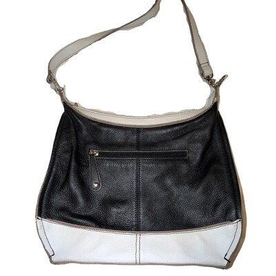 Tignanello Leather Handbag Black/White Crossbody