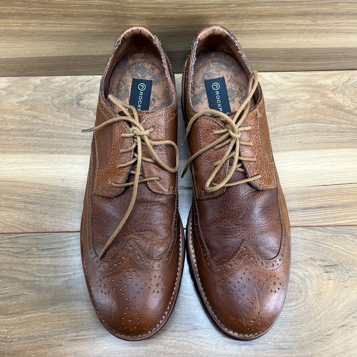 Rockport Mens Oxford Size 11 Brown Leather Wingtip Light  display picture 2