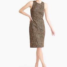 NWT J. CREW Sleeveless  Leopard Sheath DRESS Size 2 ~ Career Suiting