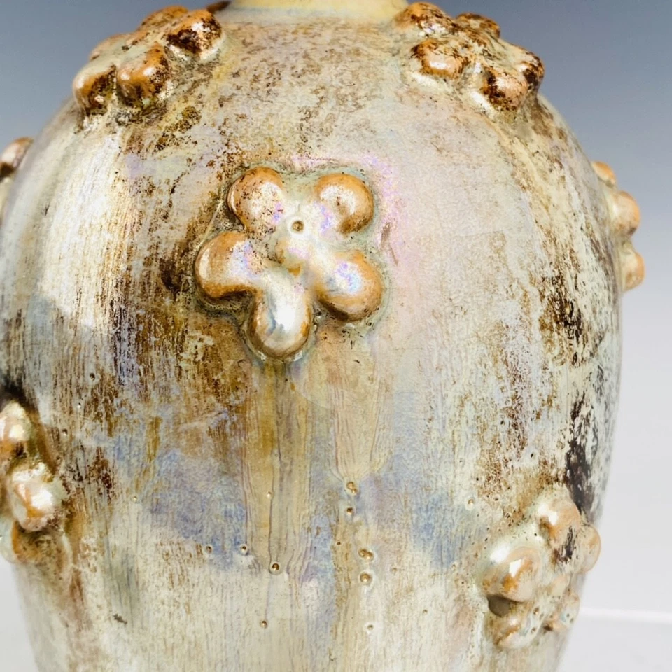 Botella de flores con revestimiento de porcelana plateada exquisita China de 10"" Foto 3 de 4