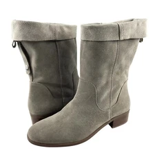 Sole Society Women's Calanth Boots Size 8.5M Suede Leather Folded Cuff Booties