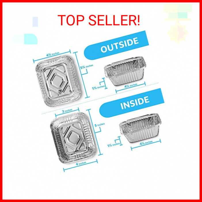 MontoPack Disposable Takeout Pans with Clear Lids 1lb Capacity