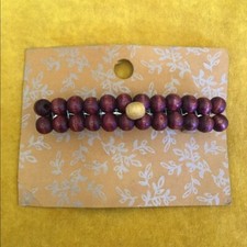 Wood beaded barrette metal clip boho bohemian vintage hippy