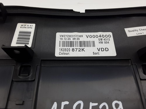 Volkswagen Golf Plus 2005-2014 Speedometer Tachometer Instrument Cluster 1K0920872K - Picture 3 of 3