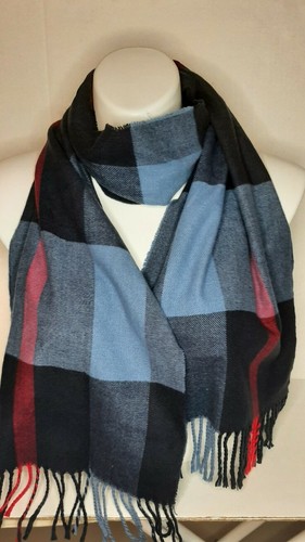 Cashmere Feel Scarf Plaid fringe ends rectangular SOFT! - Picture 5 of 5