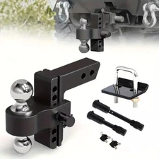 Heavy Duty Adjustable Trailer Hitch for 2" Receiver - 6" Drop/Rise, 12,500 lbs