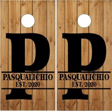 Wedding Letter Wood Est Cornhole Wrap Bag Toss Skin Decal Sticker