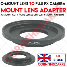 C-FX C-MOUNT / CINE CCTV LENS TO FUJI FX ADAPTOR FX MIRRORLESS CAMERAS - UK STCK