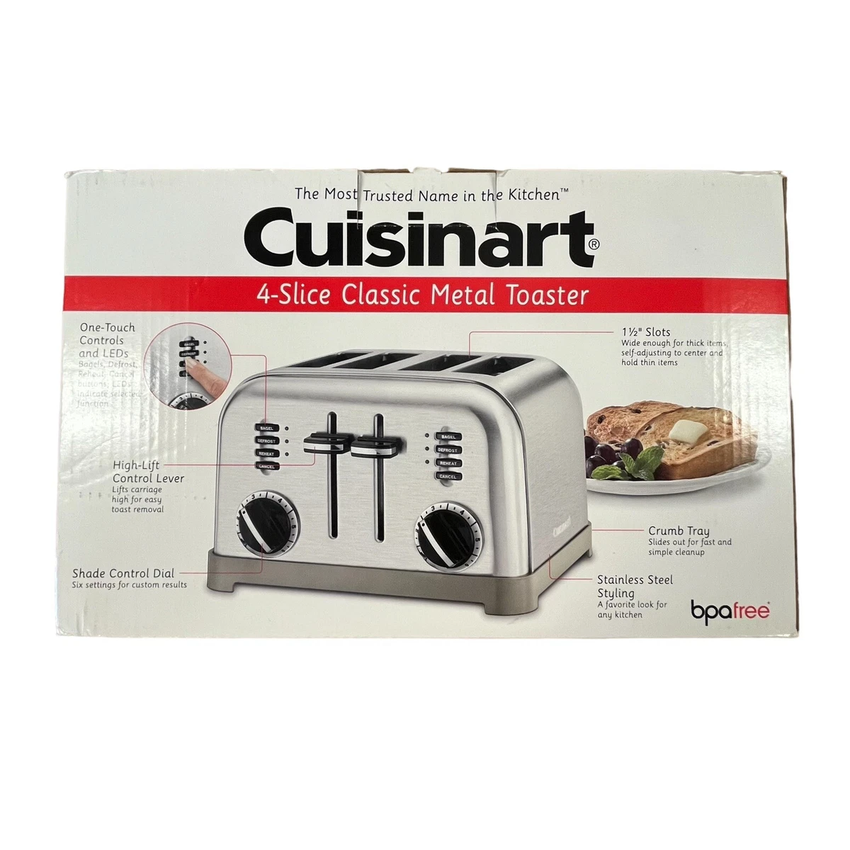 Cuisinart CPT180MRP1 Metal Classic 4Slice Toaster