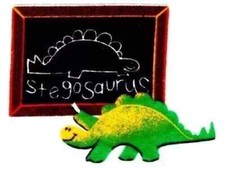 stegosaurus dinosaur fabric applique iron on not embroidered 5 inch