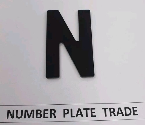 4D Acrylic GLOSS Black Letter 3mm Raised DIY Registration UK REG 3M | N x10 pcs - Picture 2 of 4
