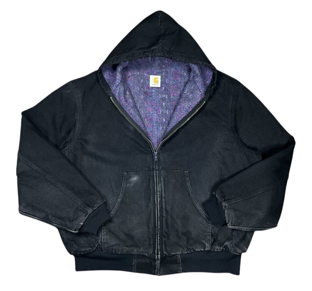 Vintage Carhartt jb6865 Denim Aztec Lined Jacket Double