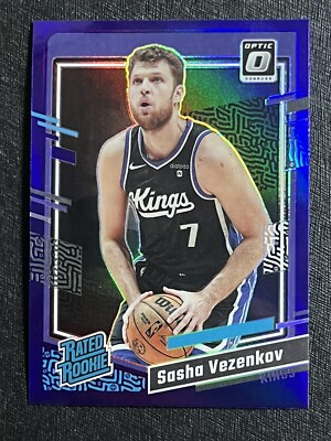 Sasha Vezenkov 2023-2024 Donruss Optic PURPLE Rated Rookie #244 Kings (1G)