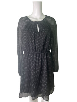 MANGO Kleid Größe S Schwarz Gepunktet Mini Damen EU38*