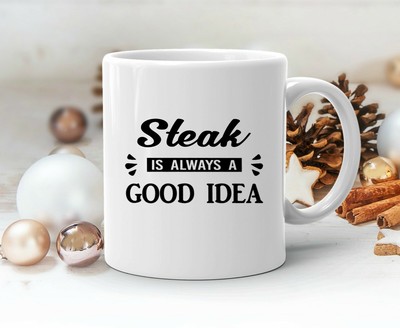 Steak Lover Mug Grilled Beef Meat BBQ Chef Food Eating Steak Funny Foodie Gift