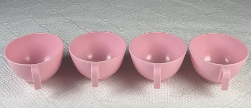 4 Replacement Pink Cups Fisher Price Fun with Food Tea Set Plastic Vintage 1982 - Picture 6 of 7
