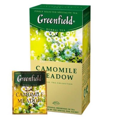 Greenfield Herbal Tea Camomile Meadow 25 Tea Bags RF Made in Russia NO GMO