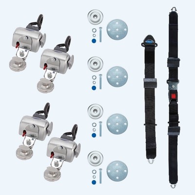4 QRT Standard Retractors with Slide 'N Click fittings; and Retractable Lap & Sh