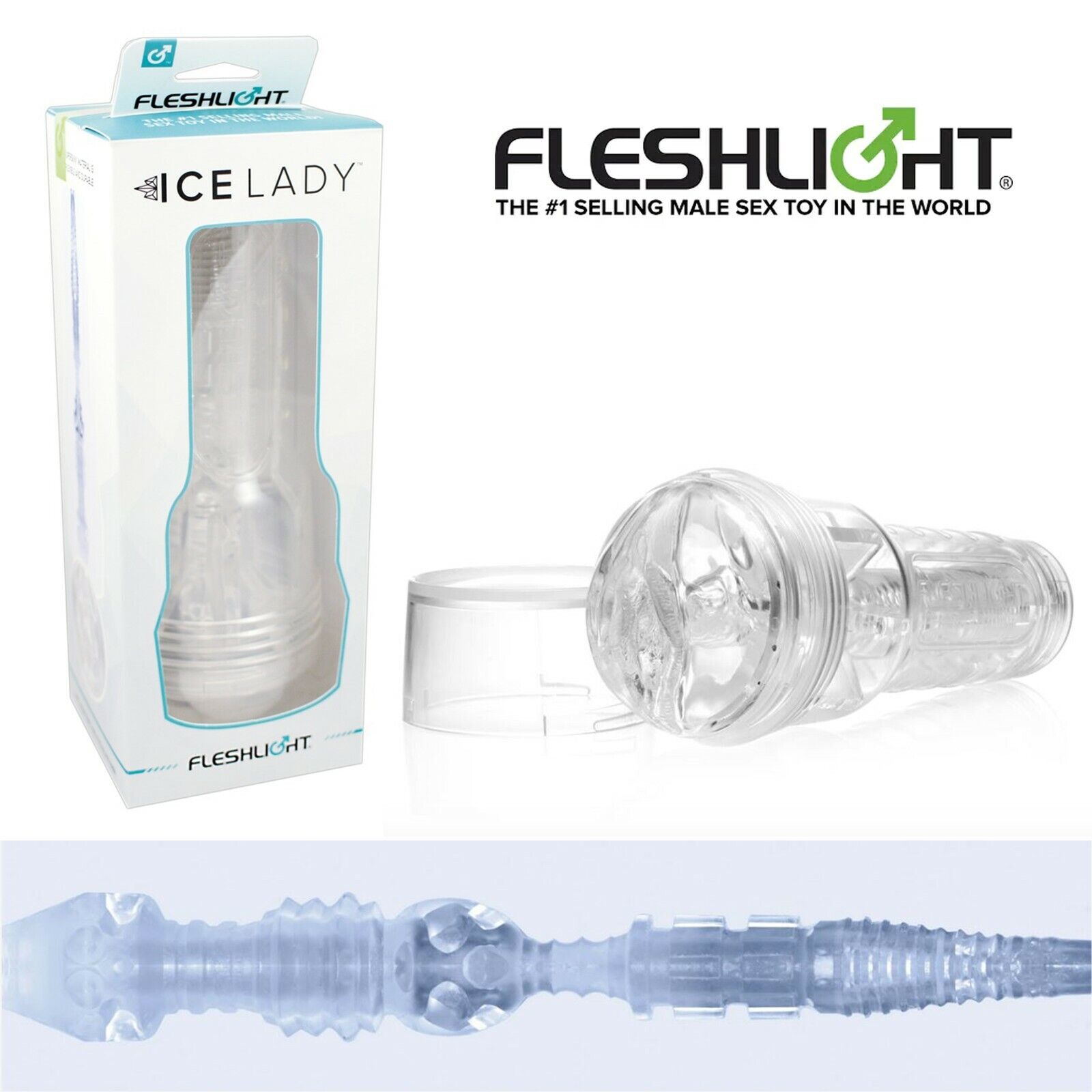 Fleshlight Ice Lady Crystal - Masturbatore uomo sex toy Superski